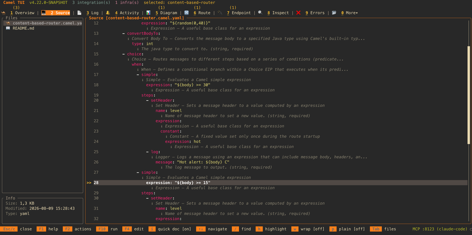 Inline quick docs overlay